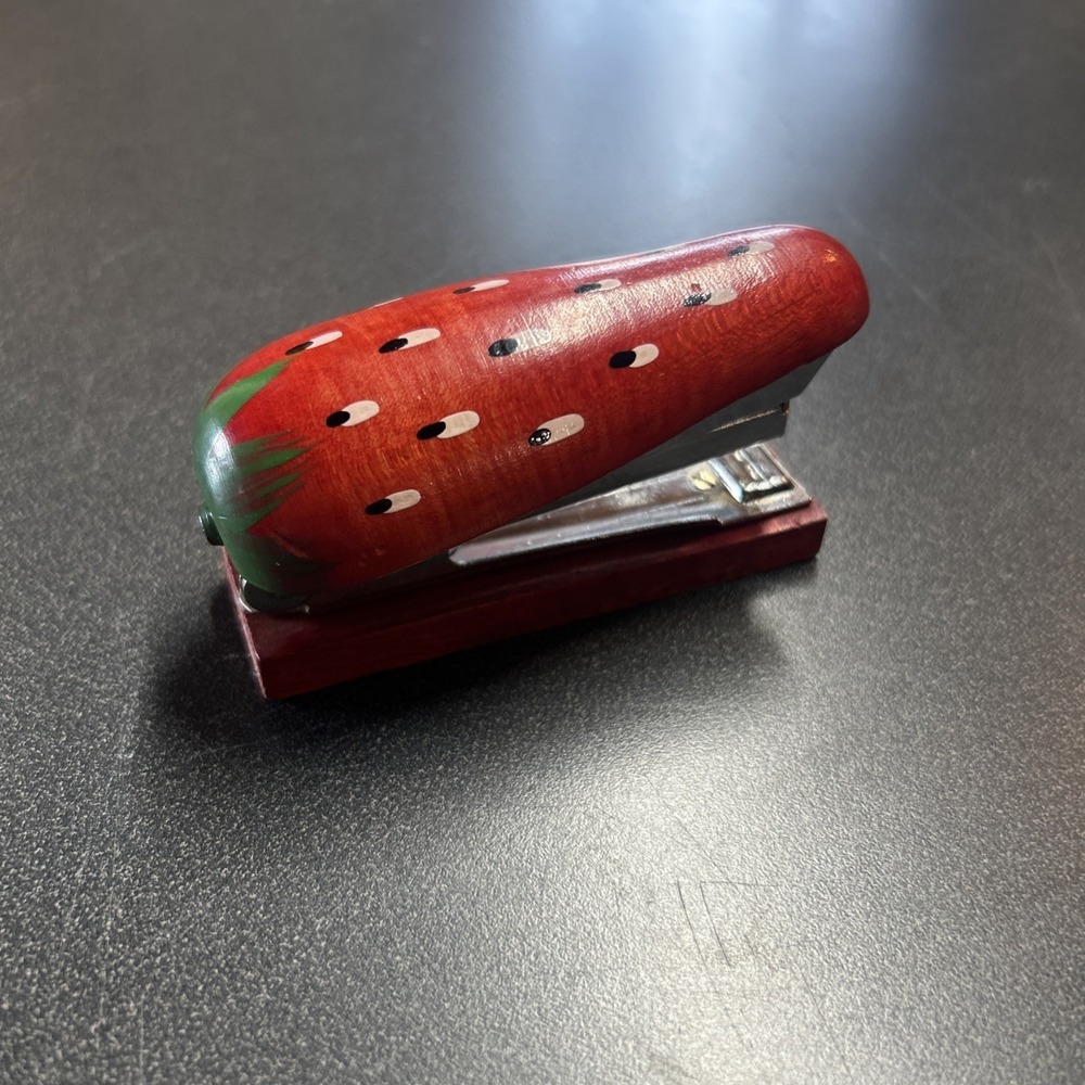 Vintage Counterpoint Wooden Strawberry Stapler-Made In Japan